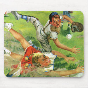 Tapis De Souris Base-ball Sportif Vintage, Équipes d'Enfants Jouan