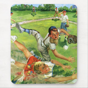 Tapis De Souris Base-ball Sportif Vintage, Équipes d'Enfants Jouan