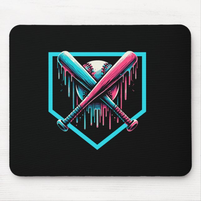 Tapis De Souris Baseball Accueil Plate Driys Baseball Bat (Devant)