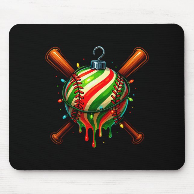 Tapis De Souris Baseball Christmas Ice Cream Drip Baseball Dripng  (Devant)