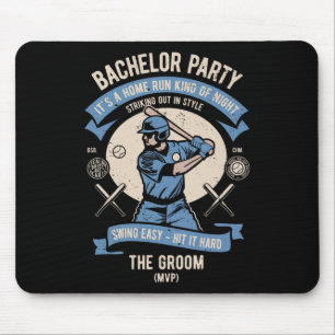Tapis De Souris Baseball de fête de bachelor rétro pour hommes
