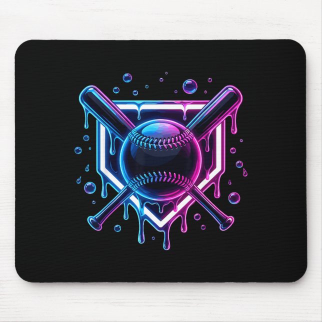 Tapis De Souris Baseball Drip Ice Cream Bat Kids  (Devant)