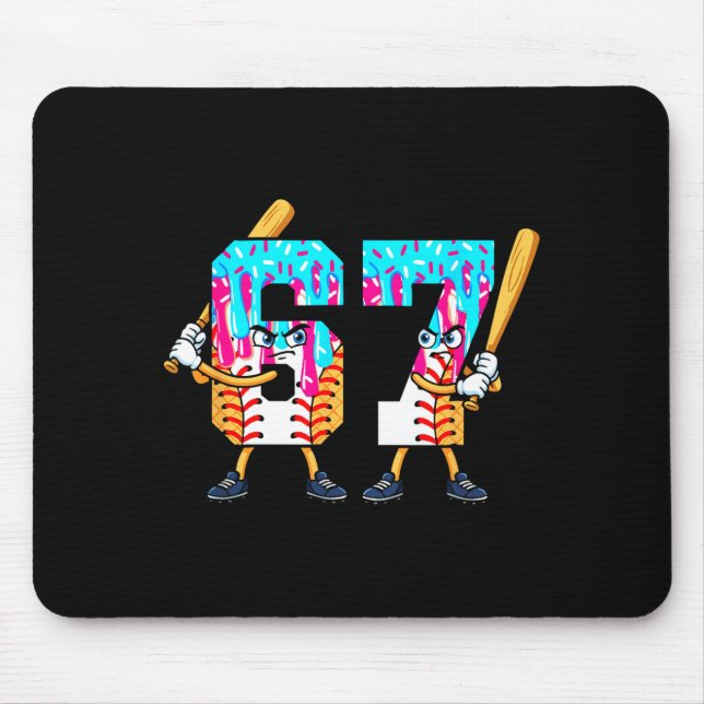 Tapis De Souris Baseball Ice Cream 67 Six Seven Cool Player 6 7 Dr (Devant)
