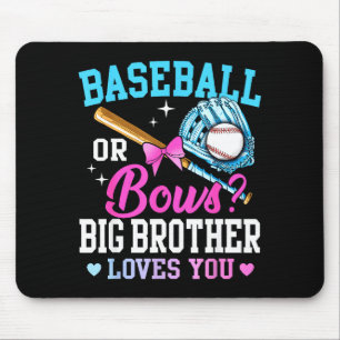 Tapis De Souris Baseball ou rubans grand frère aime genre rose ou