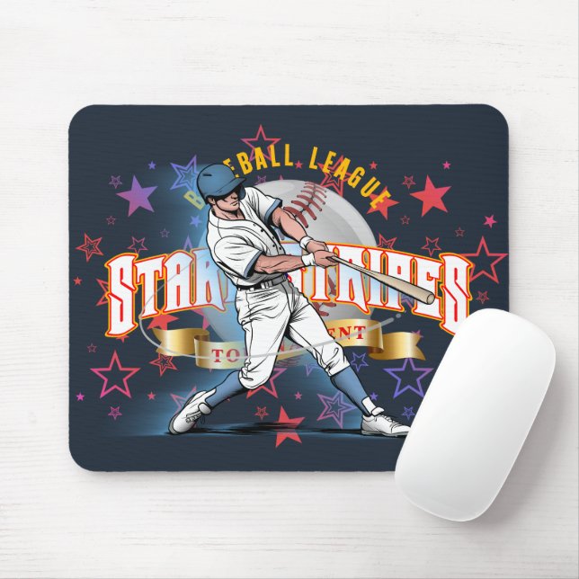 Tapis De Souris Baseball Stars & Stripes (Mode sombre) | (Avec souris)