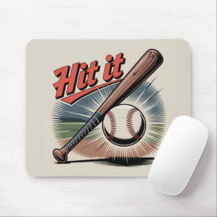 Tapis De Souris Baseball vintage "Hit It" Sports rétro
