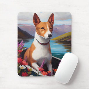 Tapis De Souris Basenji Chien sur une pagaie : une aventure Pittor