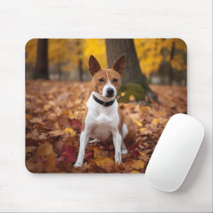 Tapis De Souris Basenji en automne Feuilles automne Inspiration