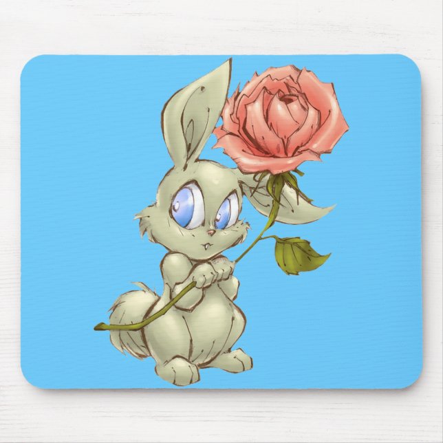 Tapis De Souris Bashful Bunny et le Rose Mousepad (Devant)