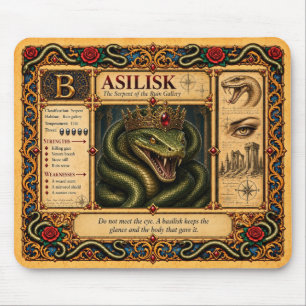 Tapis De Souris Basilic, Art de Bestiaire Médiéval