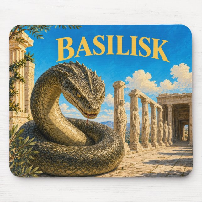 Tapis De Souris Basilic, Monstre de Fantasy Gothique (Devant)