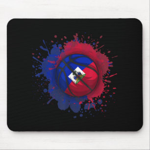 Tapis De Souris Basket-ball avec drapeau d'Haïti