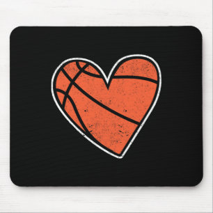 Tapis De Souris Basket-ball Coeur Panier Joueur Coach Coup d'entra