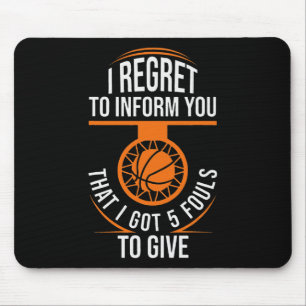 Tapis De Souris Basket-Ball Fouls Citer Funny Basketball 5 Foul Ch