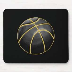Tapis De Souris Basket-ball Illustration Black Gold Ball Design St
