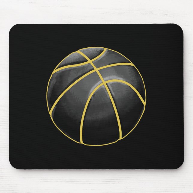 Tapis De Souris Basket-ball Illustration Black Gold Ball Design St (Devant)