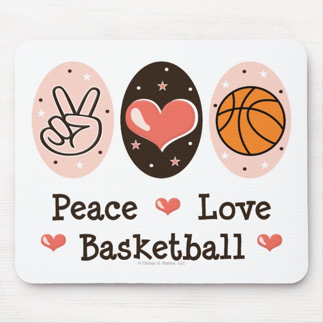 Tapis De Souris Basket-ball Mousepad d'amour de paix (Devant)