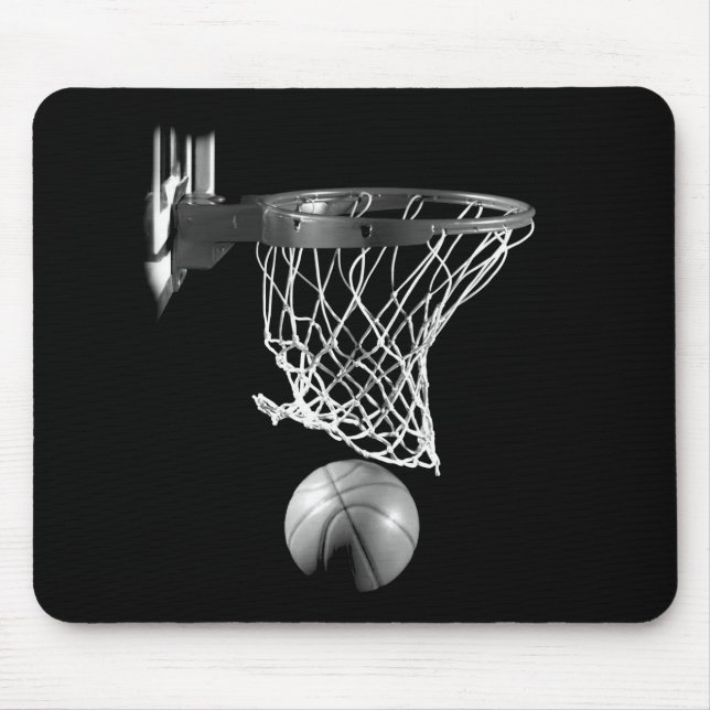 Tapis De Souris Basket-ball noir et blanc (Devant)