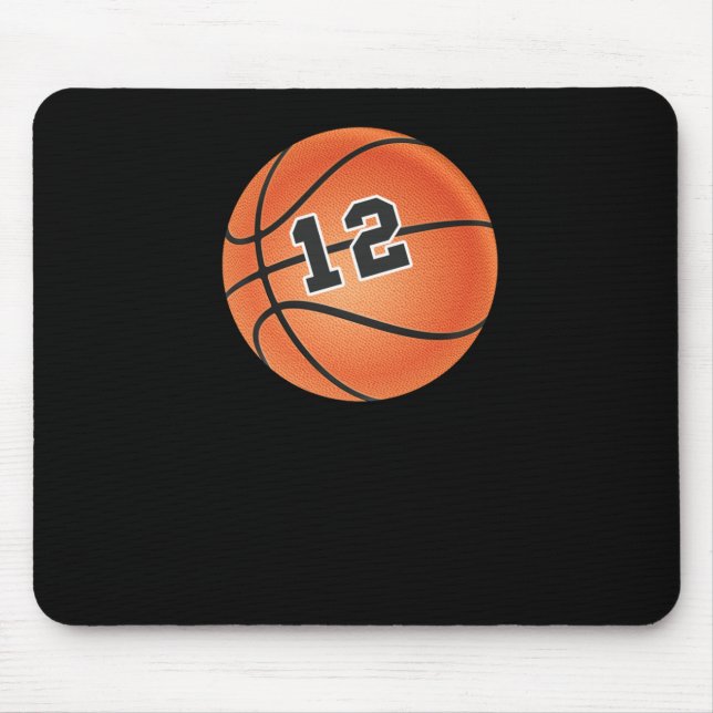 Tapis De Souris Basket-ball Numéro 12 (Devant)