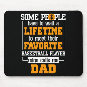 Tapis De Souris Basket-ball Papa Joueur favori à vie Père D