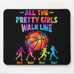 Tapis De Souris Basket-Ball Toutes Les Jolies Filles Marchent Comm