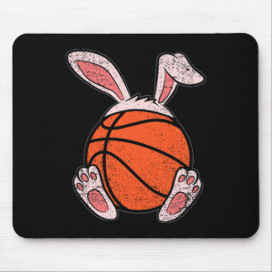 Tapis De Souris Basket de Pâques Lapin Amoureux Oreilles Ball Cute