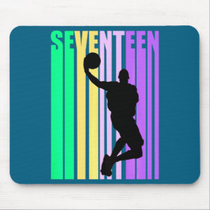Tapis De Souris Basketball 17e Anniversaire Garçon Hommes Papa Rét