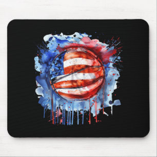 Tapis De Souris Basketball America Watercolor Basketball Hoop Usa