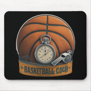 Tapis De Souris Basketball Coach Whistler Stopwatch