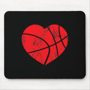 Tapis De Souris Basketball Coeur Amour Valentines Jour Sport Joueu