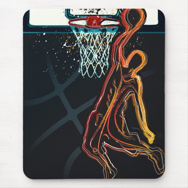 Tapis De Souris Basketball Dunk Shot Cool urbain moderne (Devant)