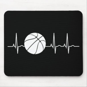 Tapis De Souris Basketball Heartbeat Ekg Basketball Coach