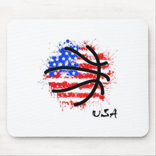 Tapis De Souris Basketball Patriotique 4 Juillet Hommes Usa Améric