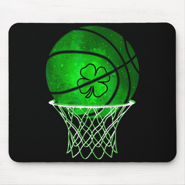 Tapis De Souris Basketball Shamrock Lucky Clover Irish St Patrick' (Devant)
