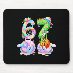 Tapis De Souris Basketball six sept 67 lapin de Pâques drôle 67 mè