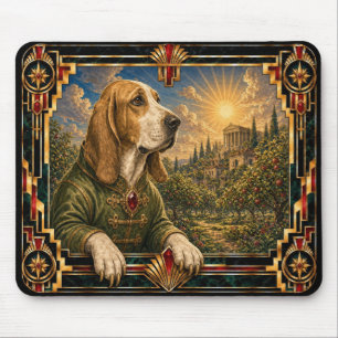 Tapis De Souris Basset Hound, Chien Art Déco
