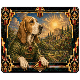 Tapis De Souris Basset Hound, Chien Art Déco