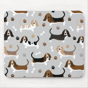 Tapis De Souris Basset Hound Chig Bones and Paws