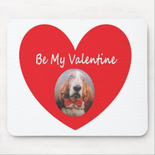 Tapis de souris Basset Hound Cœur Rouge Sois Ma Sa