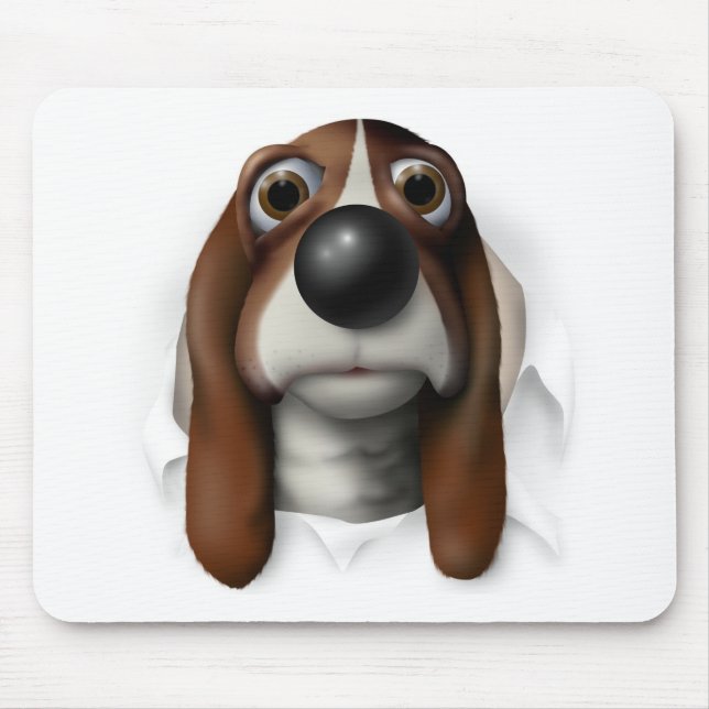 Tapis De Souris Basset Hound éclatant (Devant)