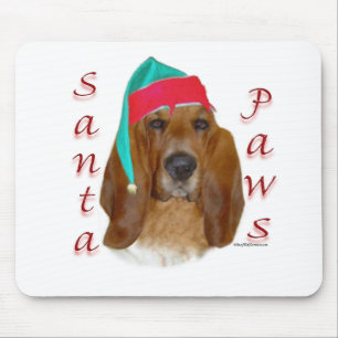 Tapis De Souris Basset Hound Père Noël Paws
