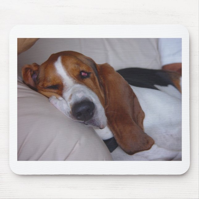 Tapis De Souris Basset Hound somnolent (Devant)