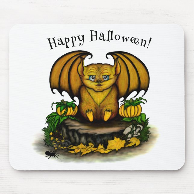 Tapis De Souris Bat d'Halloween mignonne (Devant)