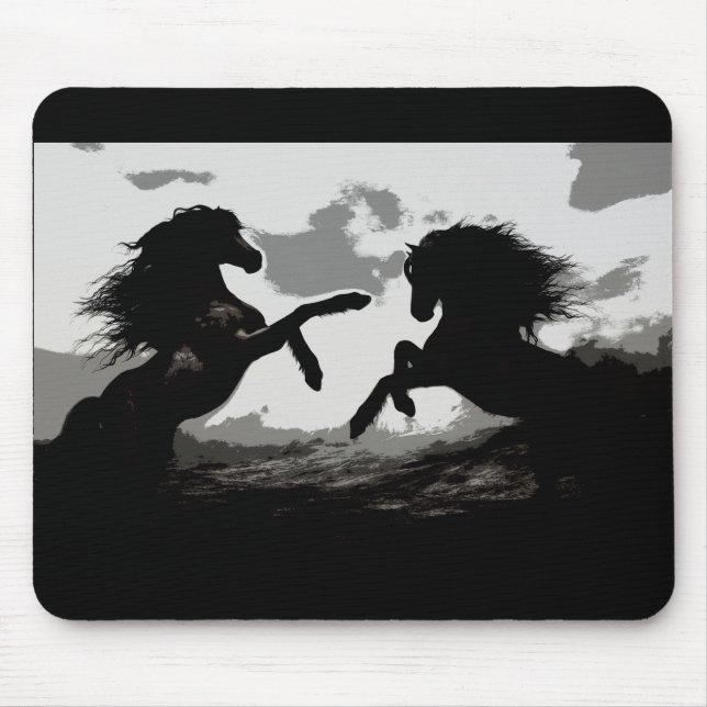 Tapis De Souris Bataille des Chevaux - Art Equin (Devant)