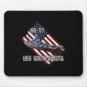 Tapis De Souris Bataillon Uss South Dakota Bb-57 & Combat War