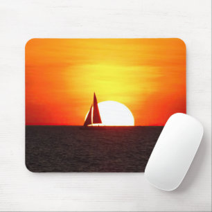Tapis De Souris Bateau à voile à Sunset