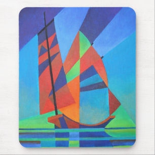 Tapis De Souris Bateau Abstrait Art Junk contre Deep Blue Sky