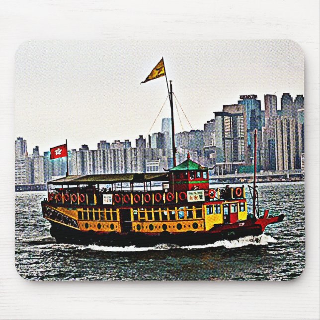 Tapis De Souris Bateau chinois Victoria Harbour Hong Kong (Devant)