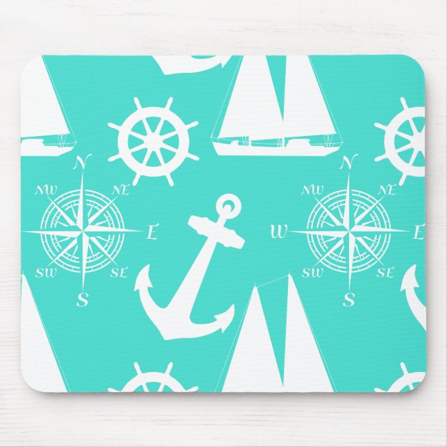 Tapis De Souris Bateau côtier bleu turquoise (Devant)
