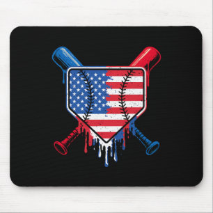 Tapis De Souris Bateau de baseball Boys Ice Cream Patriotic Americ